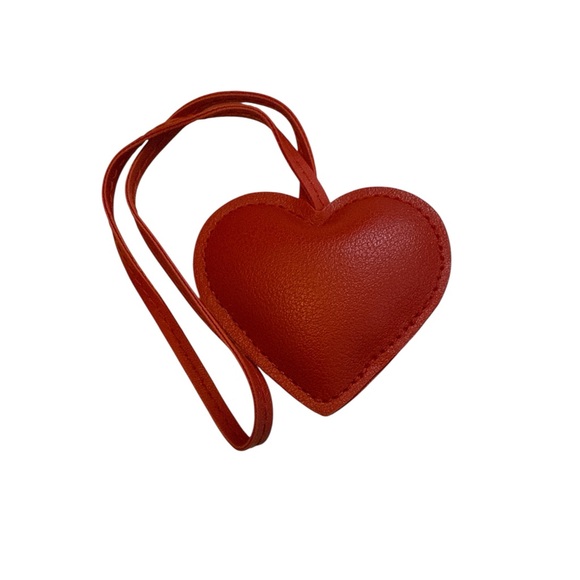 Heart-Shaped Red Faux Leather Purse Charm - Picture 1 of 1